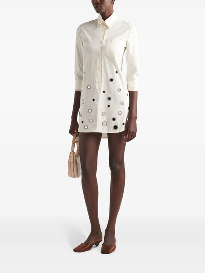 Appliqué-Detail Cotton Shirtdress