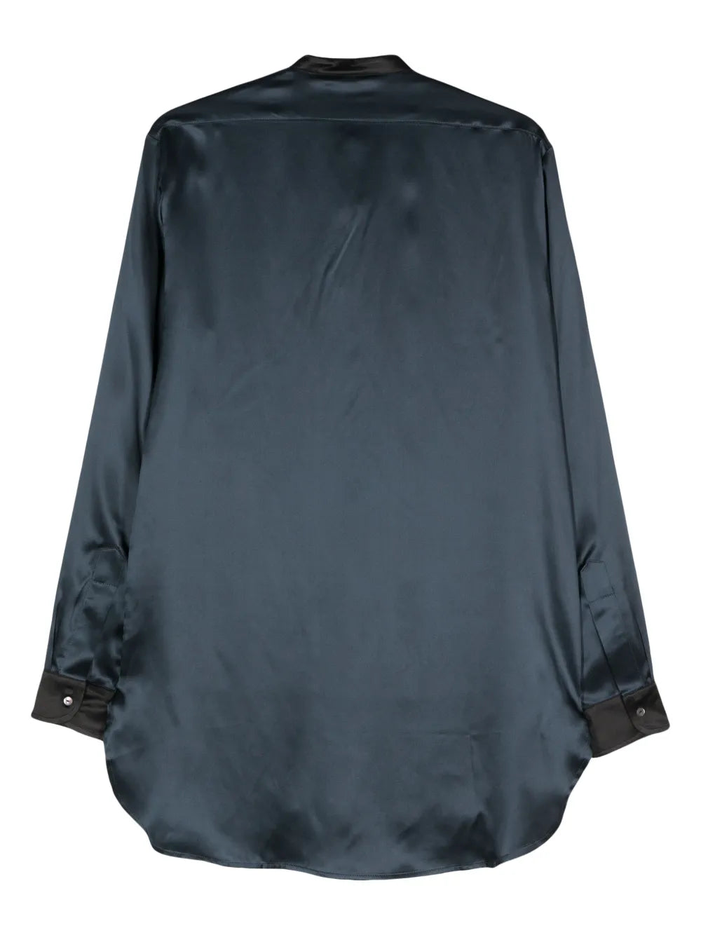 Silk Band-Collar Shirt