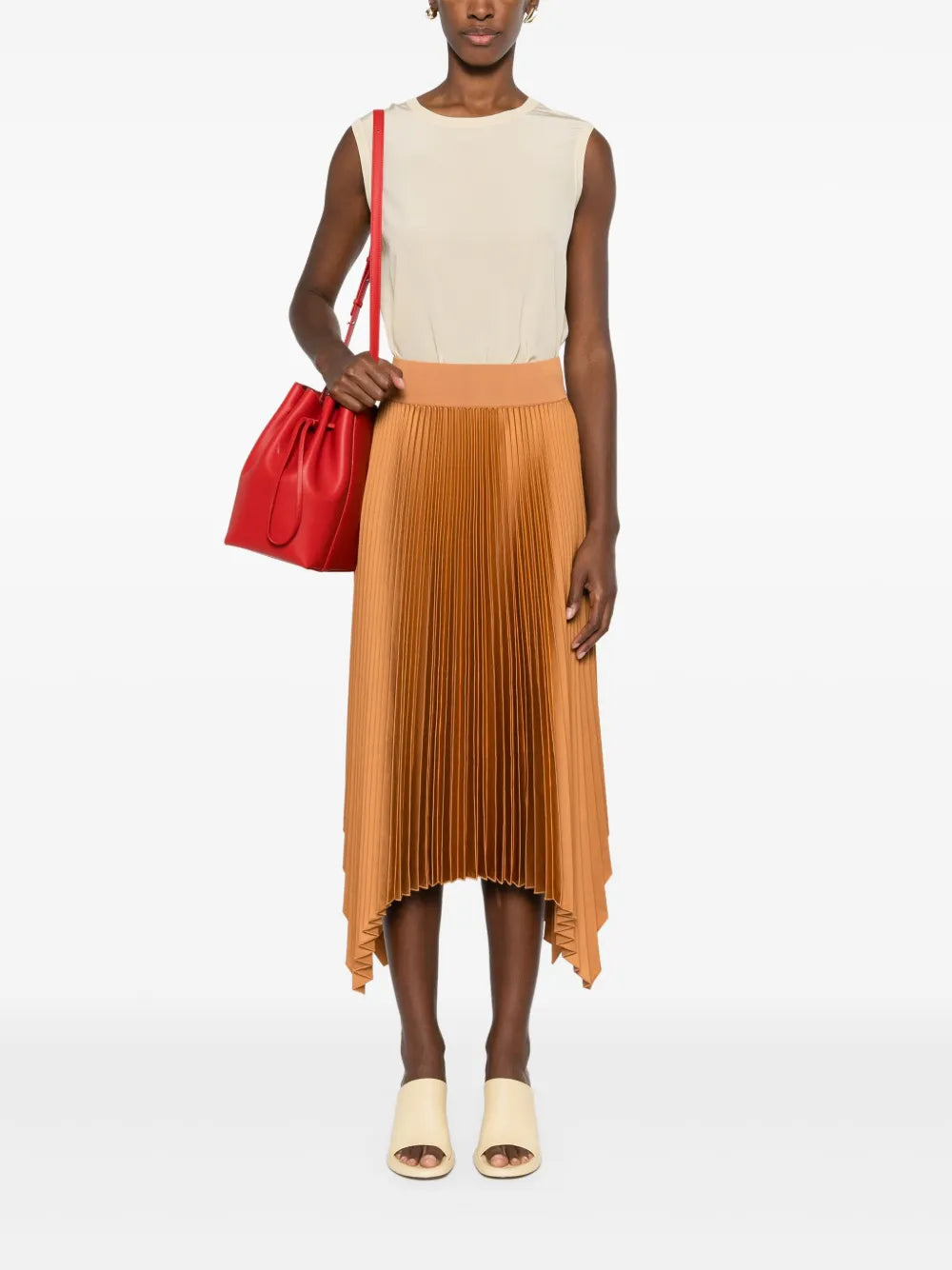 Ribbed-Trim Silk Blouse