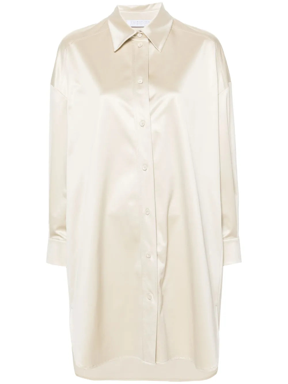 Button-Up Satin Shirtdress