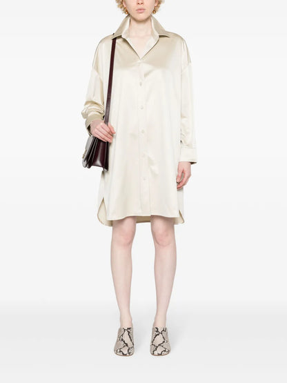 Button-Up Satin Shirtdress