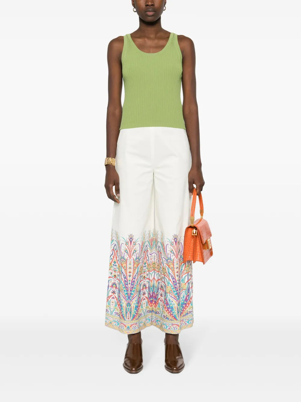 Botanical-Print Trousers