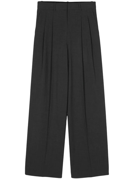 Pleat-Detail Wide-Leg Trousers