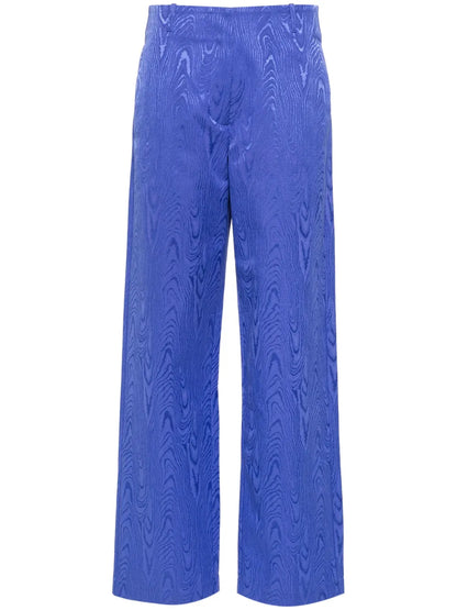 Moiré Straight-Leg Tailored Trousers