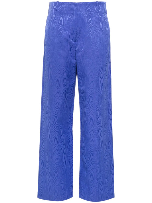Moiré Straight-Leg Tailored Trousers