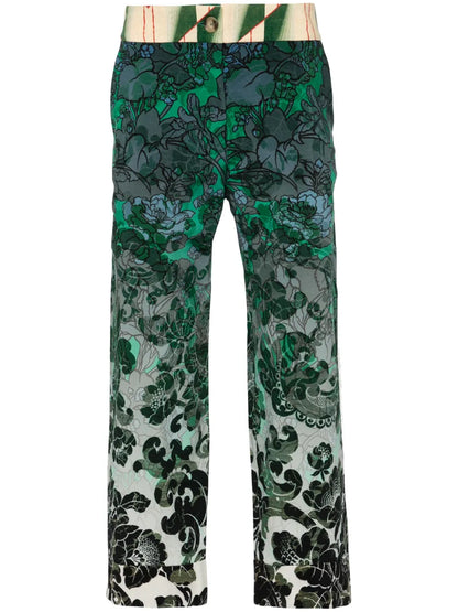 Floral-Print Straight Trousers