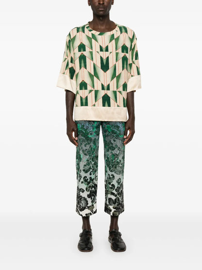 Floral-Print Straight Trousers