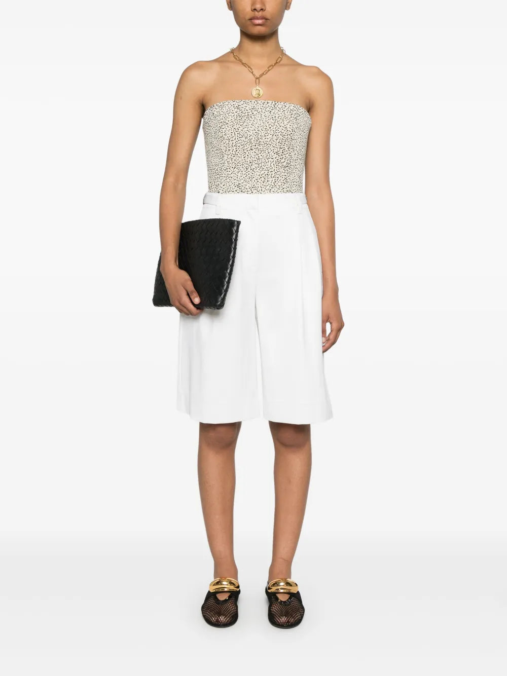 Pleated Twill Shorts