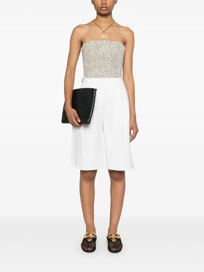Pleated Twill Shorts