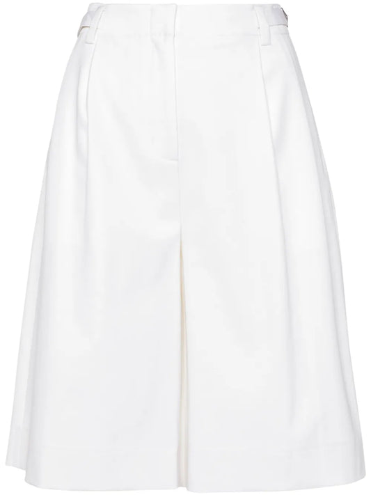 Pleated Twill Shorts