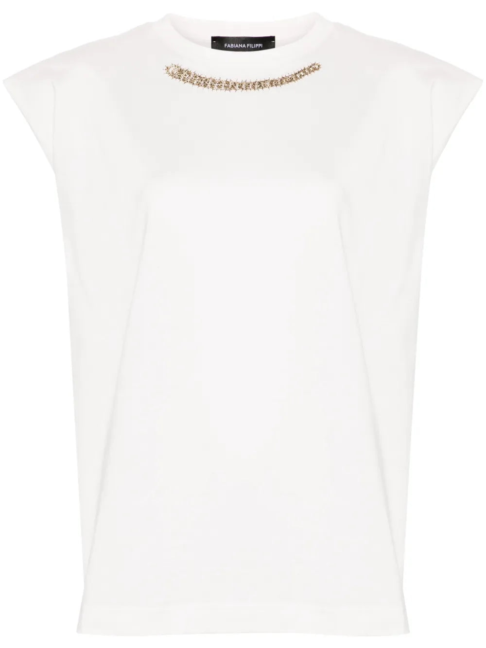 Beaded Cotton T-Shirt