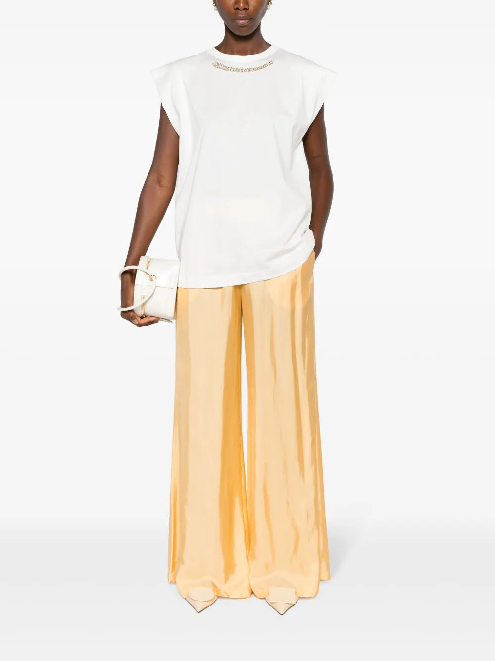 Beaded Cotton T-Shirt