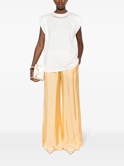 Beaded Cotton T-Shirt
