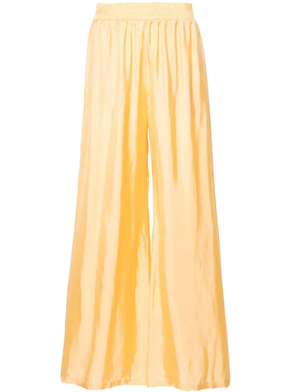 High-Waist Satin Palazzo Trousers
