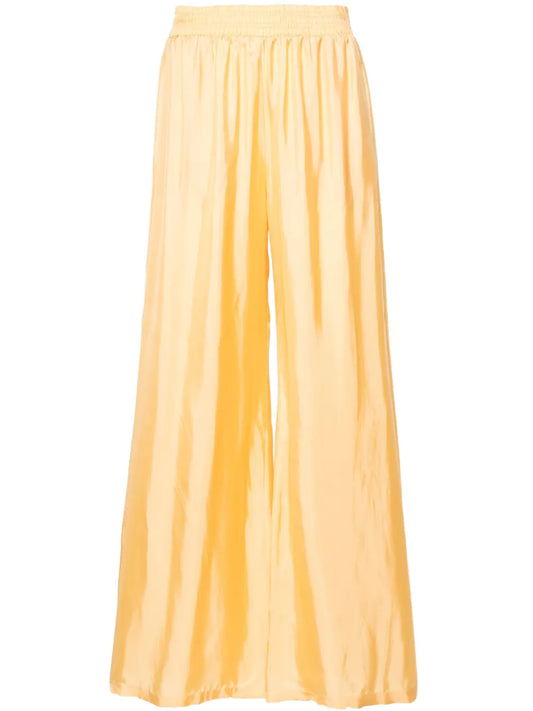 High-Waist Satin Palazzo Trousers
