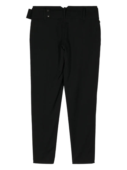 Gabardine Belted Tapered Trousers