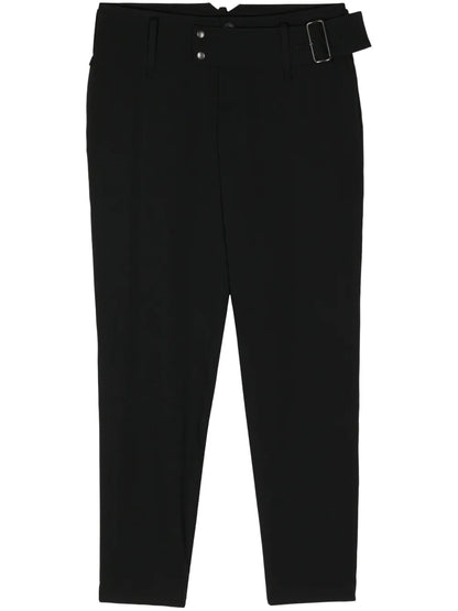 Gabardine Belted Tapered Trousers