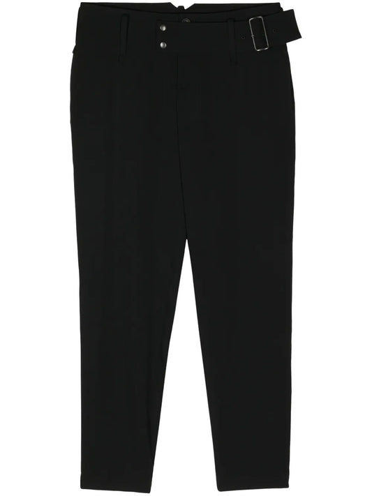 Gabardine Belted Tapered Trousers