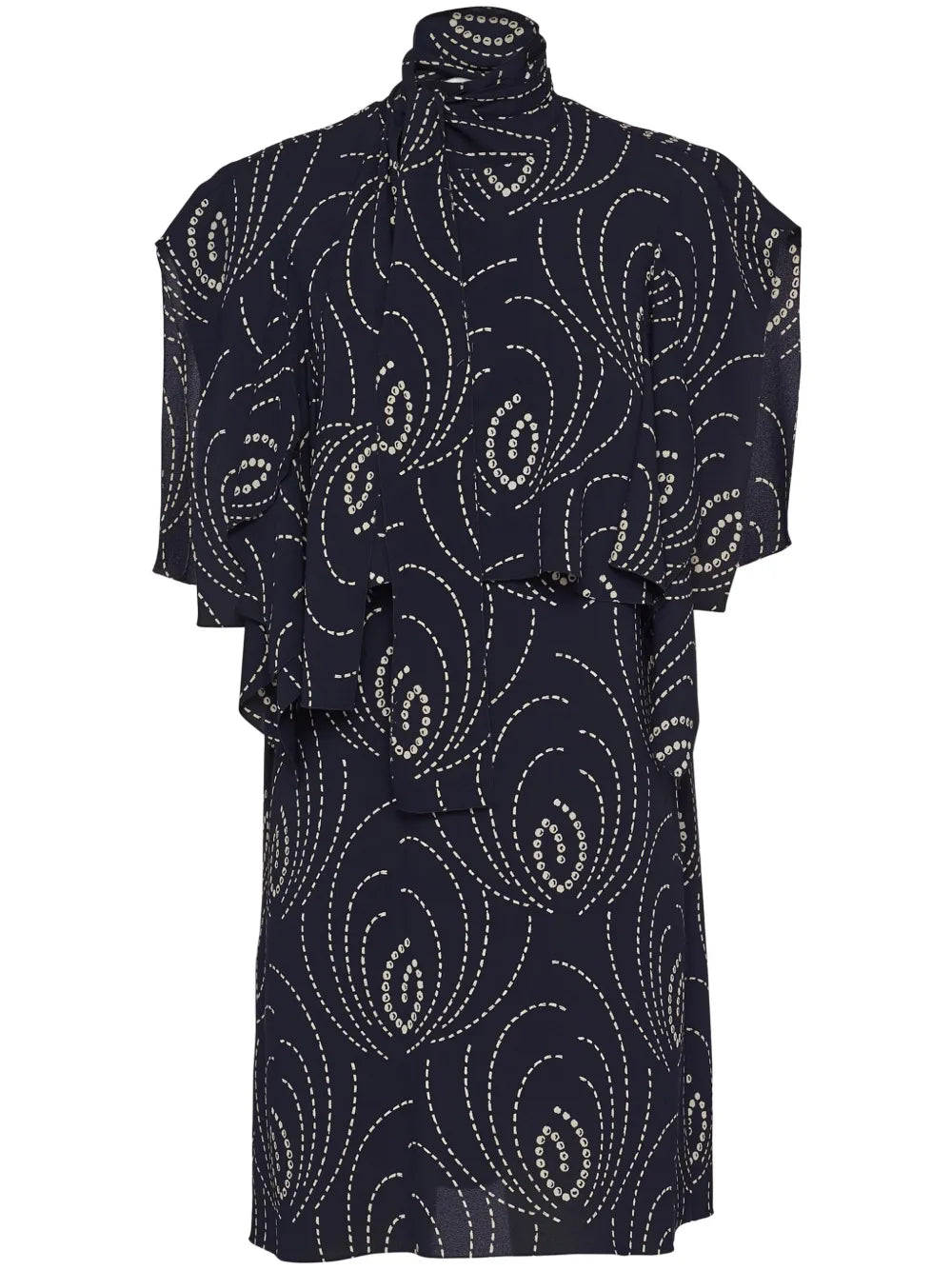 Abstract-Print Layered Minidress