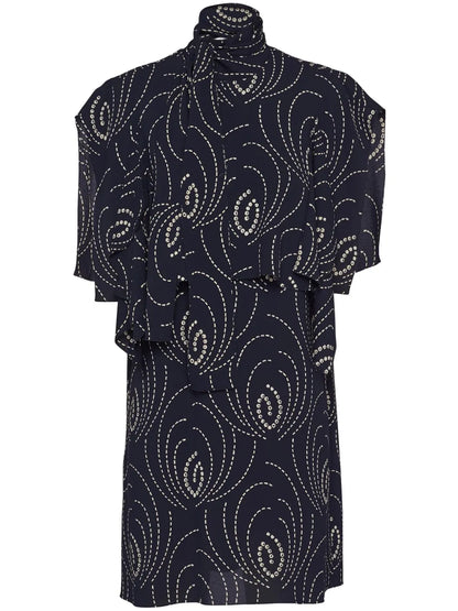 Abstract-Print Layered Minidress