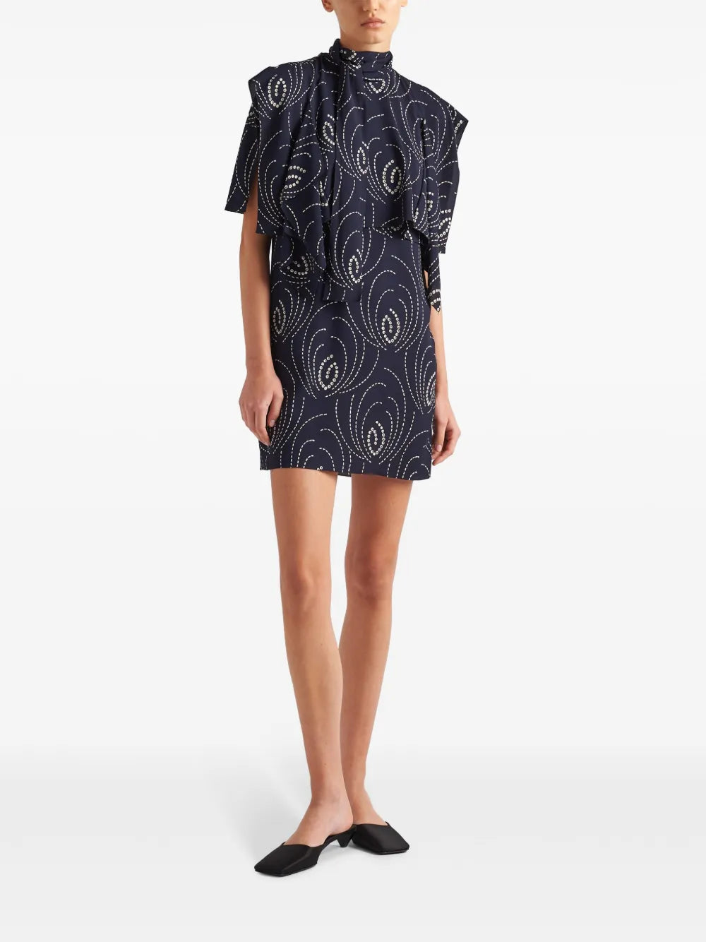 Abstract-Print Layered Minidress