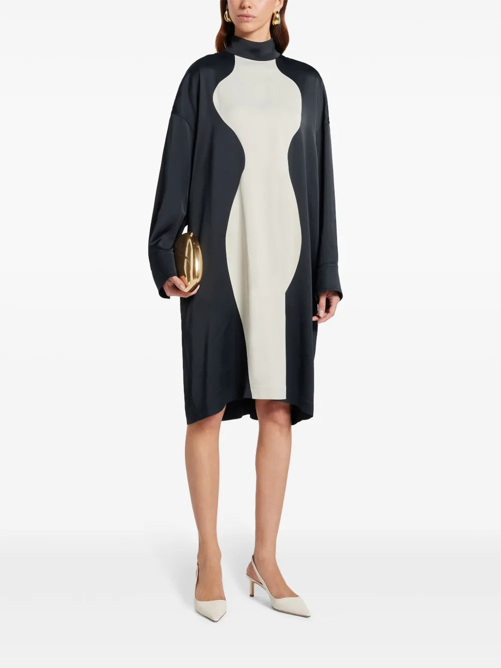 Two-Tone Satin Dress
