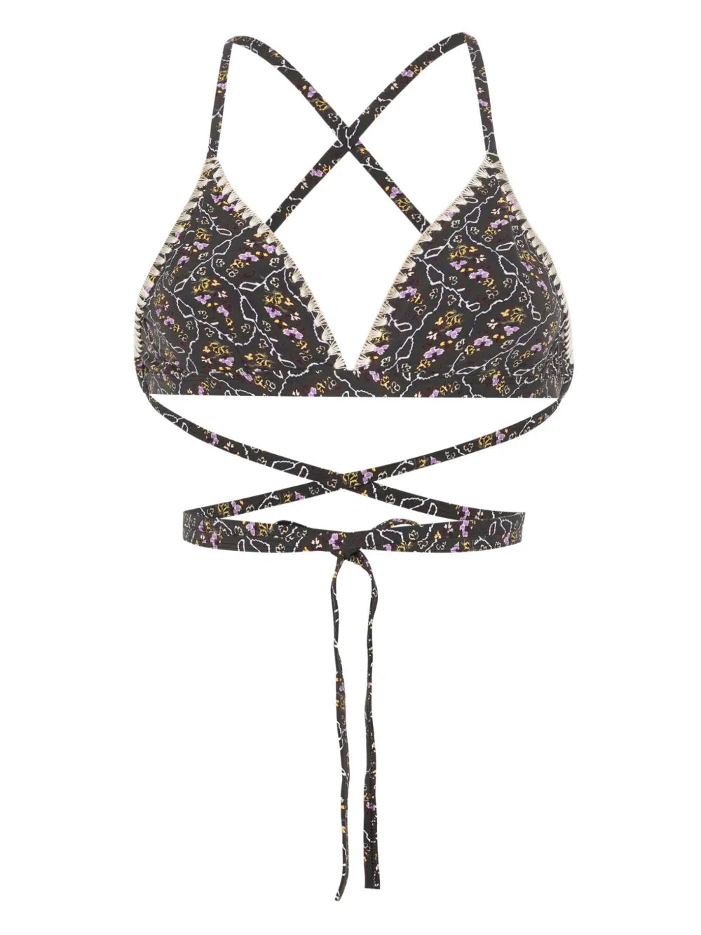 Solange Floral-Print Bikini Top