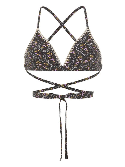 Solange Floral-Print Bikini Top