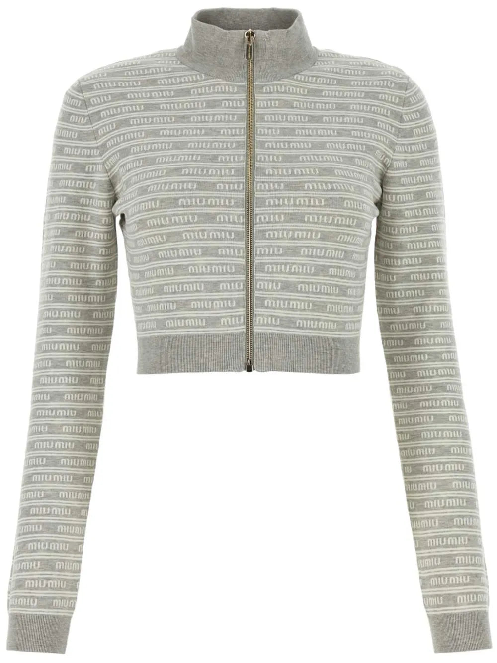 Intarsia-Logo Cropped Cardigan