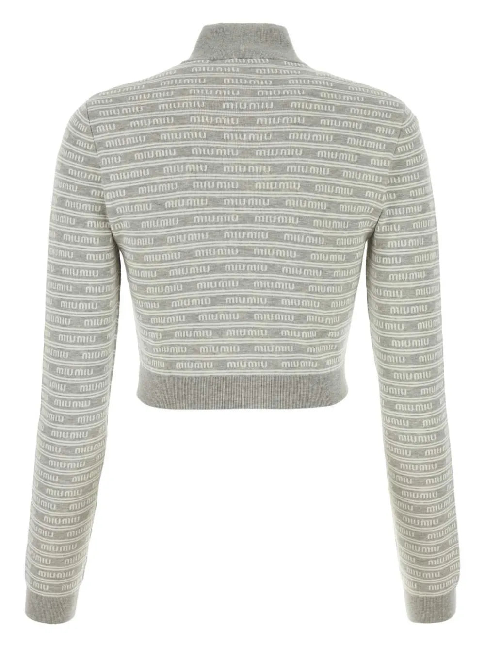 Intarsia-Logo Cropped Cardigan