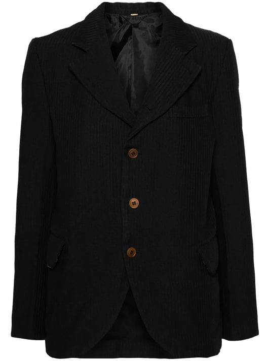 Ribbed Single-Breasted Blazer