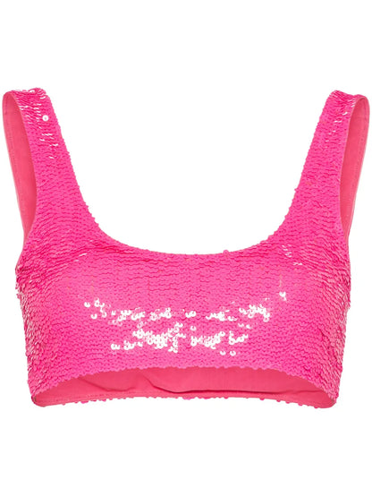 Sequin-Embellished Cropped Top