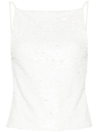 Sequin-Embellished Open-Back Top