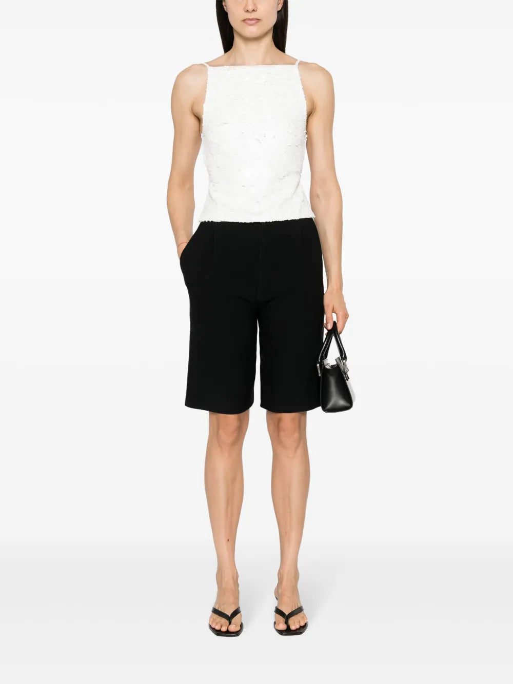 Sequin-Embellished Open-Back Top