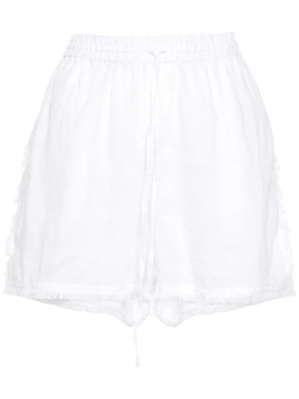 Logo-Embroidered Frayed Shorts