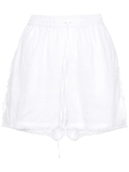 Logo-Embroidered Frayed Shorts