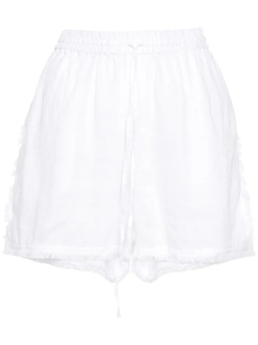 Logo-Embroidered Frayed Shorts