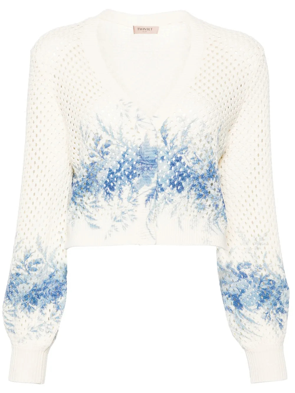 Press-Stud Open-Knit Cardigan