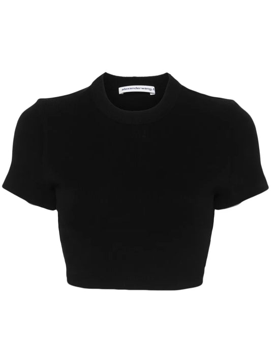 Logo-Embossed Cropped Top
