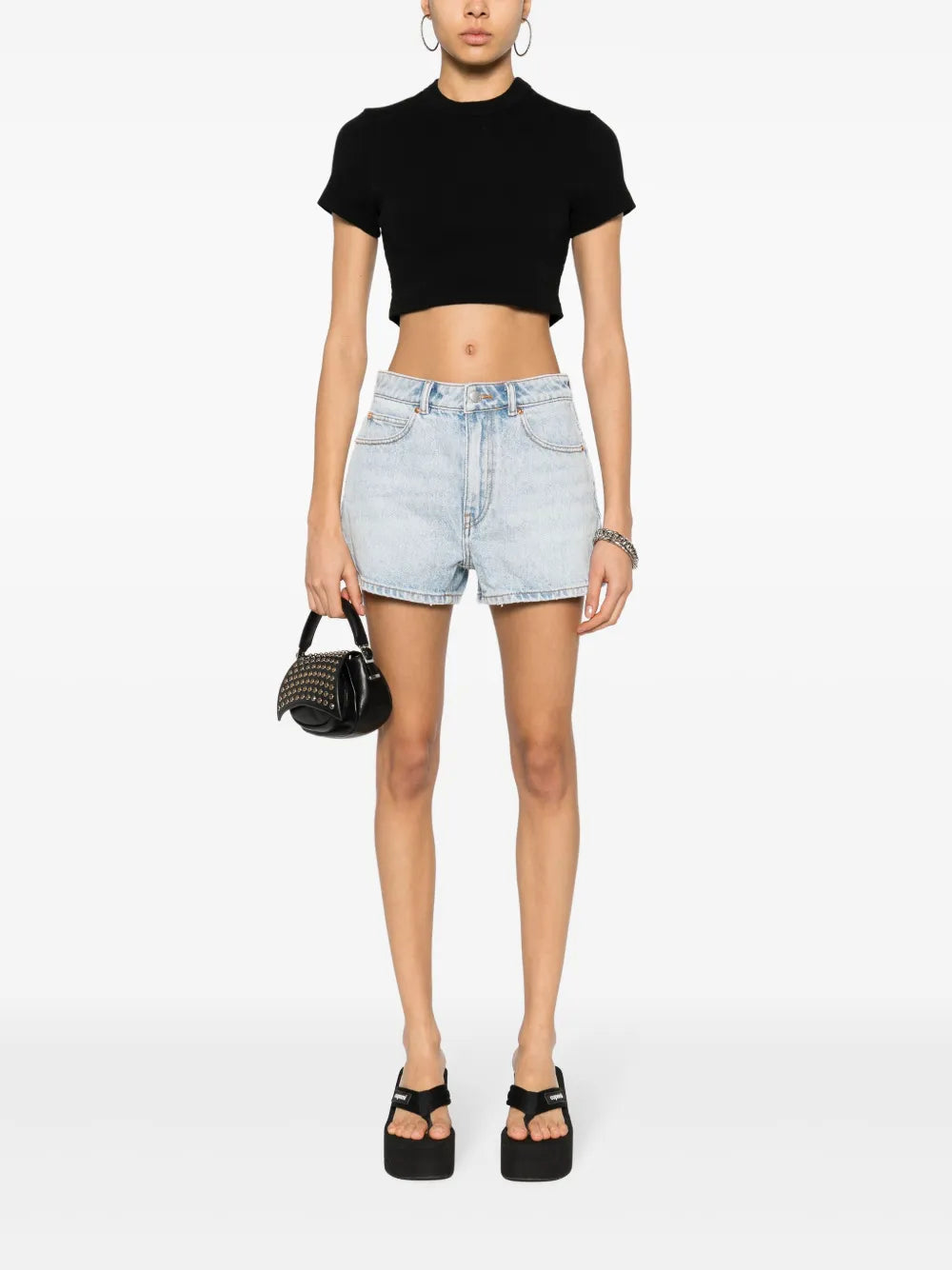 Logo-Embossed Cropped Top