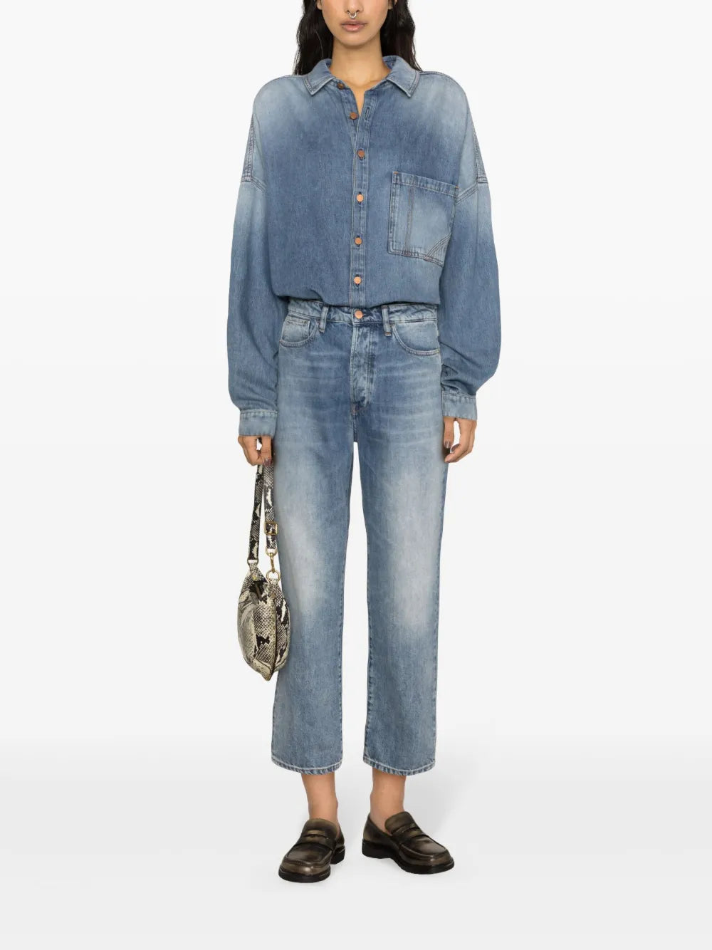 Sabina Girlfriend Mid-Rise Straight-Leg Jeans