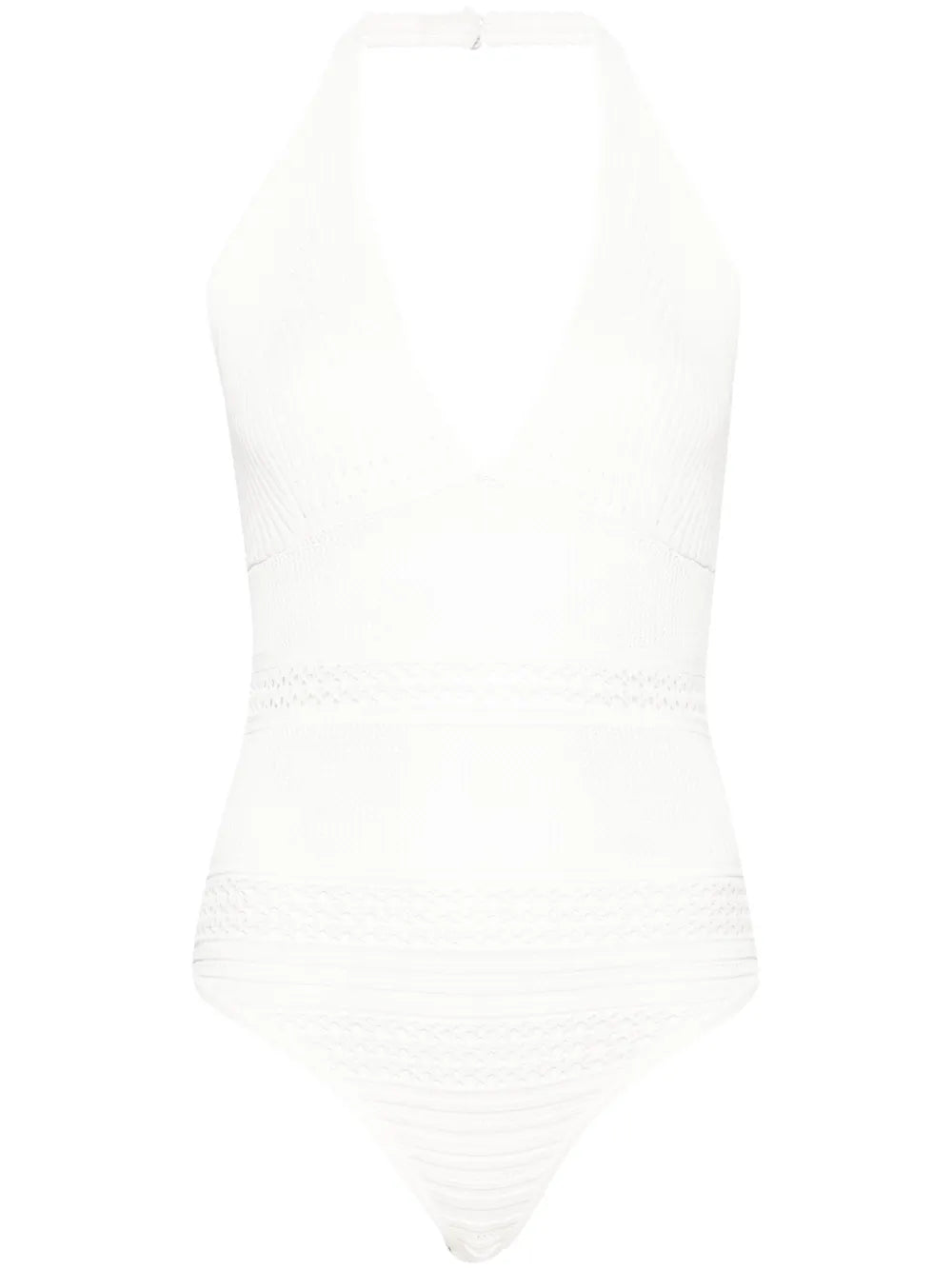 Halterneck Crochet-Knit Bodysuit
