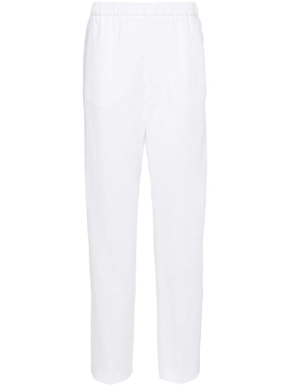 Chambray Pipe-Trim Tapered Trousers