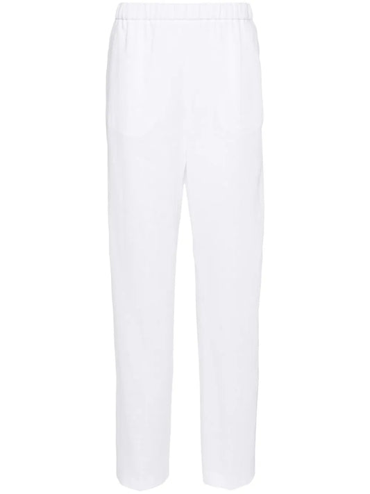 Chambray Pipe-Trim Tapered Trousers