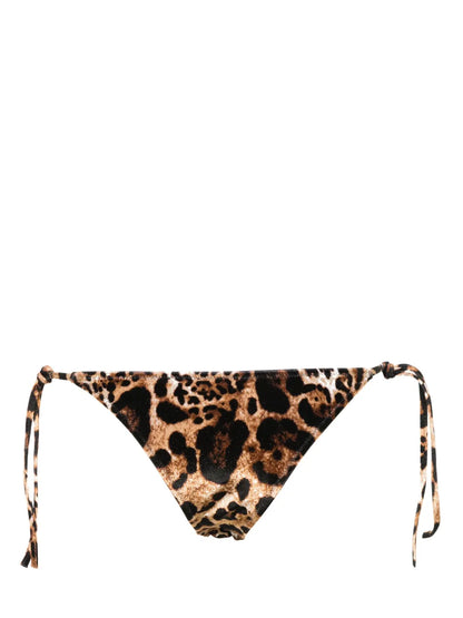 Leopard-Print Velour Bikini Bottoms