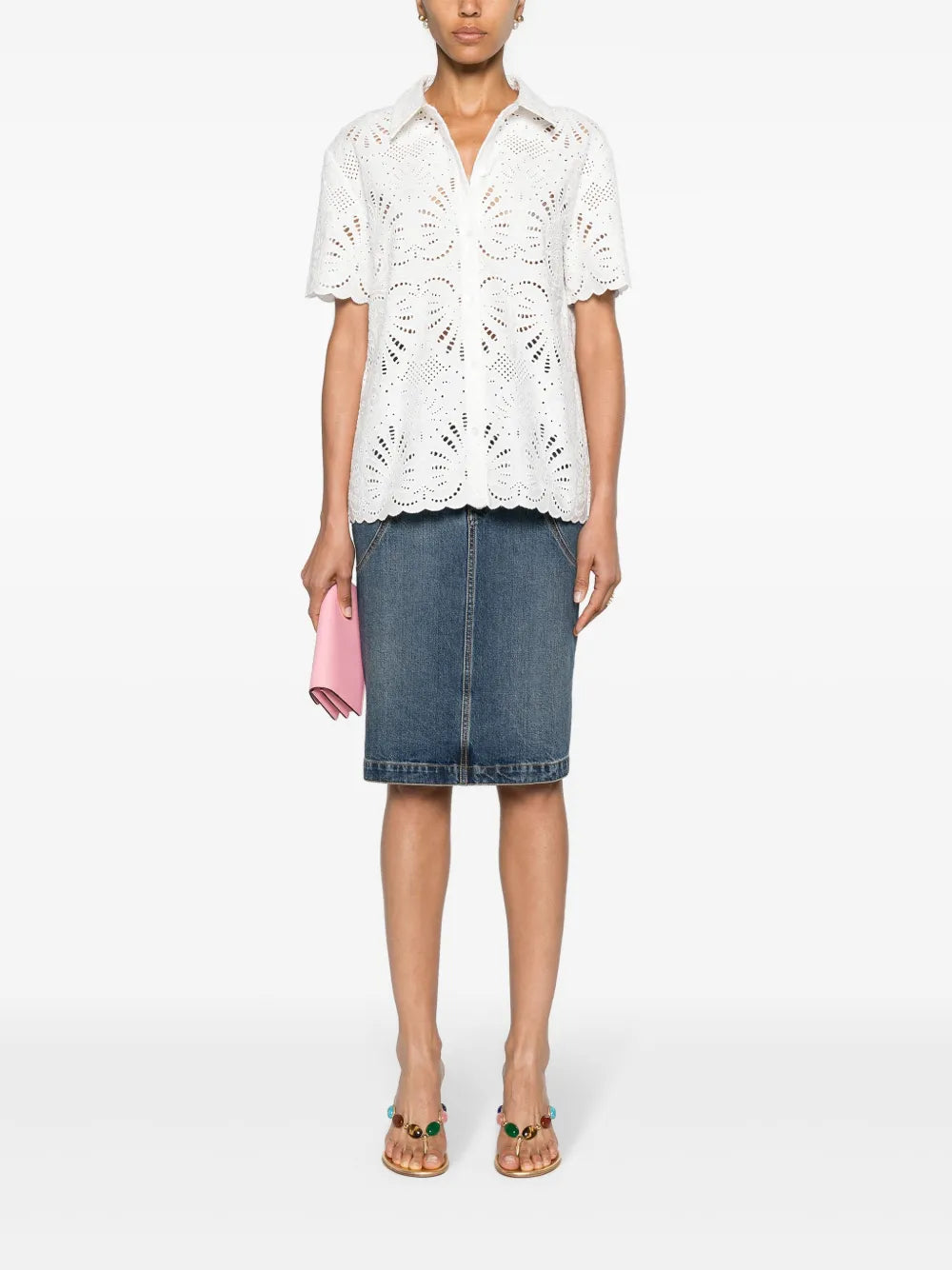 Broderie-Anglaise Cotton Shirt