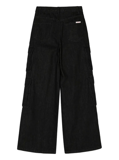 Mid-Rise Wide-Leg Cargo Jeans