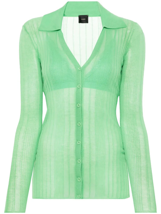 Ribbed V-Neck Cardigan