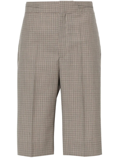 Houndstooth-Pattern Tailored Shorts