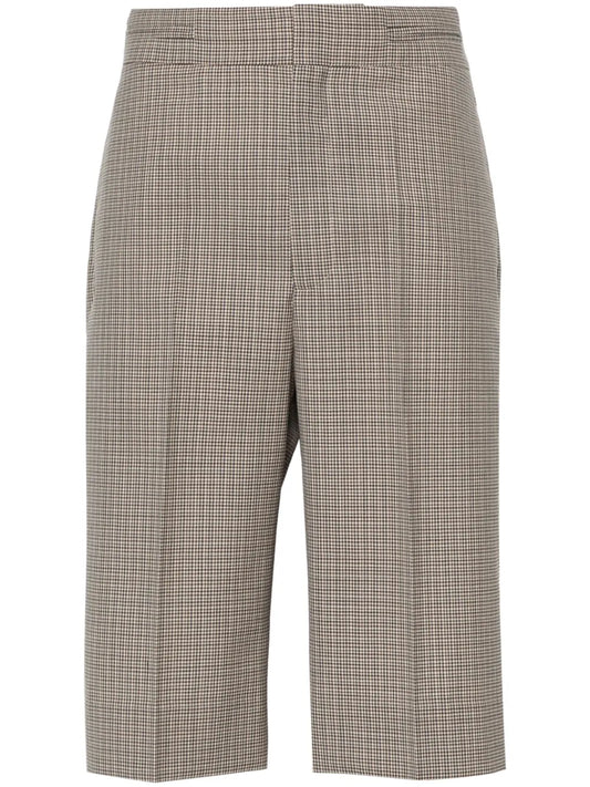 Houndstooth-Pattern Tailored Shorts